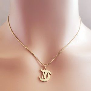 Initial T Gold Necklace